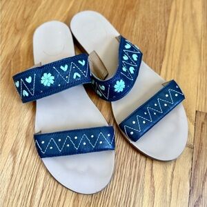 Jack Rogers Embroidered Leather Sandals